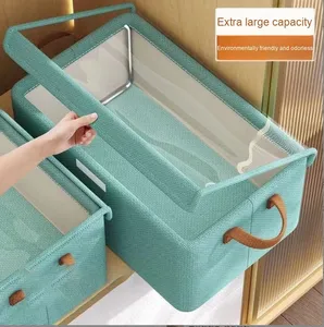 Organisateur de tiroir de garde-robe lavable pour vêtements placard bacs de rangement avec poignée <span class=keywords><strong>Cube</strong></span> boîtes de rangement bacs pour culotte en jean - Product Image 4