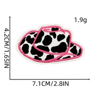 Accessoires de Style Cowboy Occidental Bottes Étoiles à Imprimé Léopard Noir et Blanc Chapeaux et Patch Coeur Patchs Appliques Brodés