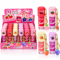 Porte-clés Breloque Fruitée, Huile à Lèvres Brillante et Juteuse, Boîte de Présentation 24 Pièces, Cosmétiques en Gros Marque Privée