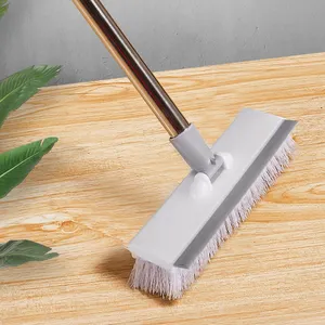 Topwill Muur Dek Badkamer Schoonmaak Borstelharen Scrubber 2 In 1 Vloer Scrub Borstel Met Schraper Vloer Scrub Borstel Met Lange Steel