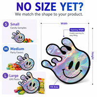 Sac en mylar découpé en feuille d'aluminium imprimé sur mesure pochette de support holographique de qualité alimentaire sac découpé réutilisable avec fermeture éclair