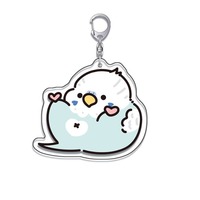 Porte-clés en acrylique transparent avec impression UV double face personnalisée, motif d'oiseau de dessin animé, pour les cadeaux des amoureux des oiseaux