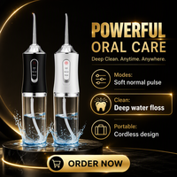 KAIXIN OEM Mini Hydropulseur Portable Rechargeable Étanche pour Voyage, Chargement USB-C, Réservoir d'Eau 200 ml pour les Dents