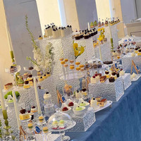Supports à gâteau en acrylique transparent de qualité alimentaire, ensemble de 7 pièces, supports de buffet, cubes, présentoirs à desserts pour fête, mariage