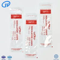 Pochette refermable transparente personnalisée avec fermeture éclair et déclaration de stérilité pour l'emballage en vrac des consommables de laboratoire (boucles d'inoculation)