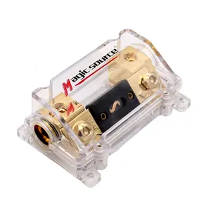 Copper Car Stereo Audio Inline ANL Fuse Holder 0 2 4 Gauge in Out with 100 Amp Fuse