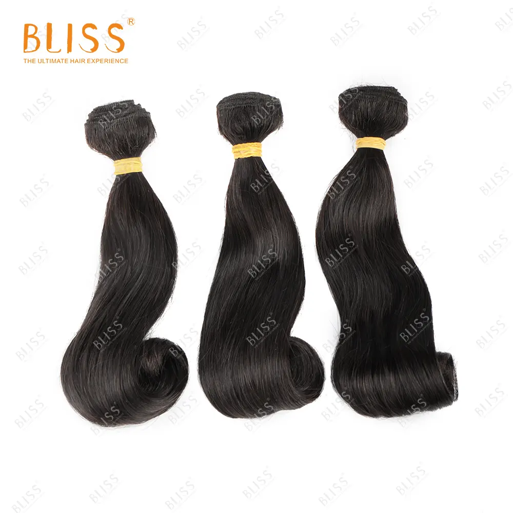 Bliss Himalaya 3IN1 3 Bundles Packet Hair Super Double Drawn Brazilian Human Hair Bundles Loose Wave Cuticle Aligned Hair Human