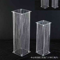 Support de fleurs en cristal acrylique, vase de centre de table pour mariage, présentoir en colonne pour la décoration de table de banquet et d'événements