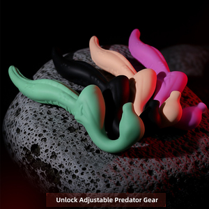 Dildo de doble punta colorido con correa, juguetes sexuales para adultos para el punto G, estimuladores de clítoris de silicona con forma de lengua para juegos de rol en pareja - Product Image 4