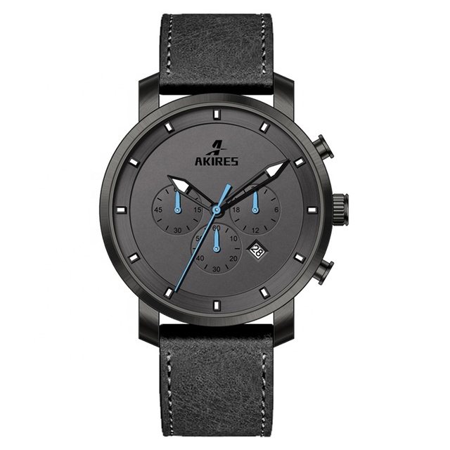 50 Meters Waterproof Chronograph Stainless Steel Watch Three Small Dial Chronograph Watch For Men