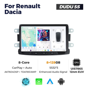 DUDUAUTO DUDU7 Autoradio Android con GPS, Unità di Navigazione Multimediale per Auto, Schermo da 8 Pollici per Renault <span class=keywords><strong>Dacia</strong></span> - Product Image 3