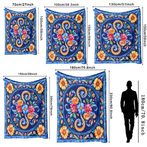Manta de Franela con Diseño Floral Mandala, Reversible, Cálida y Acogedora para el Hogar u Oficina, Personalizable, Venta al Por Mayor - Product Image 6