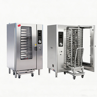 Horno Combinado Industrial Versátil de 40 Bandejas con Carro, Cocina Eléctrica a Gas y Vapor por Convección para Fábricas de Alimentos e Instituciones