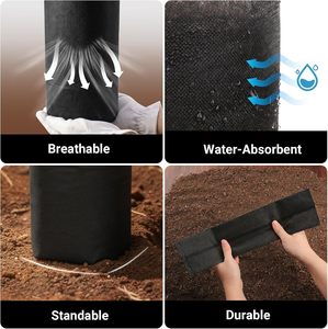 Fabric Grow <b>Bags</b> 7x13.8 Inches Breathable Black Seed Starter Plant Grow <b>Bags</b> Seedling Pots Nursery Pots Plants 50pcs <b>Garden</b> - Product Image 4