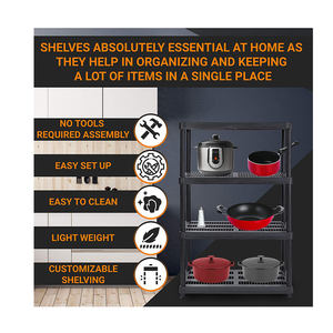 36X24 inç plastik raf depolama raf 5 Tier ağır plastik raflar fabrika fabrika - Product Image 4