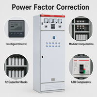 Armoire de correction du facteur de puissance basse tension GGJ 400V 630A, panneau de banque de condensateurs à 12 banques, IP40, acier inoxydable
