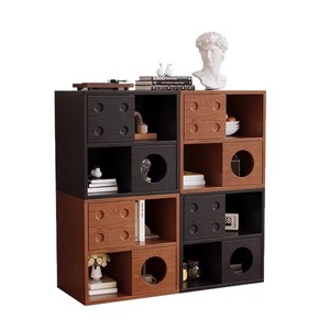 Modular Solid Wood Storage Cabinet Living Room Bedroom Combination Unit With <b>Drawers</b> And Shelves For Home Organization - Product Image 5