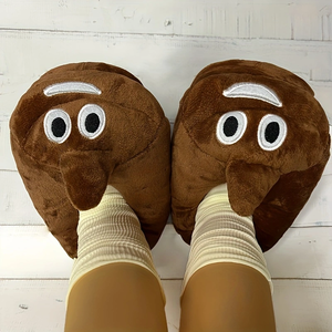 <span class=keywords><strong>Chaussures</strong></span> d'intérieur d'hiver en peluche pour femmes Confortable tout-en-un Happy Face Merde Funny Cartoon House for Slippers Warm and Cozy - Product Image 3