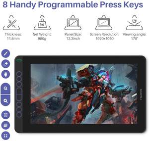 Tableta Gráfica Portátil <span class=keywords><strong>Kamvas</strong></span> <span class=keywords><strong>13</strong></span> GS1331 con Pantalla, Tableta de Diseño Gráfico con Lápiz Digital - Product Image 2