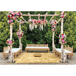 Última boda chapado en oro Mandap muebles elegante boda Mandap muebles para novia novio oro blanco boda Mandap Sette - Product Image 1