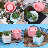Moule en silicone fait main pour pot de fleurs carré, idéal pour ciment, époxy, plâtre, bougies, décoration de table, boîte de rangement YIX Hand