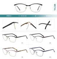 Monturas de gafas nuevas de alta calidad para hombre, gafas ópticas de ojo de gato con cejas de Metal, gafas con logotipo personalizado