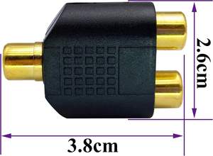 Hembra a 2 RCA Hembra Chapado en oro Audio Video Y Splitter Adaptador RCA Y Jack Cable Converter (5 Pack F \/F) - Product Image 2