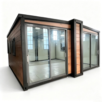 Kits de maison préfabriquée de luxe en conteneur, avec structure stable, en matériaux naturels bruts, type chalet en rondins, 3 chambres