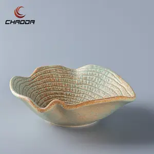 Food Grade Flower Shape Gold Porcelain Plated Bowl For Kitchen