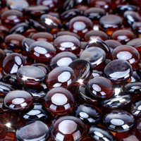 Perles de verre de feu arrondies à dos plat de haute qualité, transparentes, 17-19 mm, écologiques, pour table de foyer extérieur moderne et autoportante