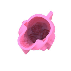 YS bricolage crâne Rose bougeoir bougie Silicone moules faisant plâtre pilier aromathérapie cire savon fleur spécimen argile artisanat - Product Image 4