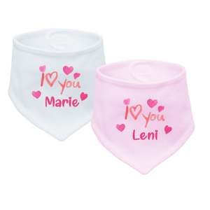 Bavaglino per neonati con il nome "I Love You" (Ragazza) - Product Image 4