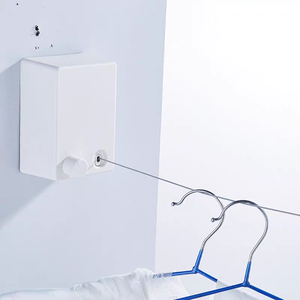 Support de lavage multifonctionnel <span class=keywords><strong>à</strong></span> double étage en ABS pour l'intérieur <span class=keywords><strong>Corde</strong></span> <span class=keywords><strong>à</strong></span> <span class=keywords><strong>linge</strong></span> murale rétractable pratique et flexible pour le <span class=keywords><strong>linge</strong></span>. - Product Image 4