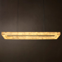 Lustre en albâtre Rivage Lueur, lustre rectangulaire suspendu pour salle à manger, salon, villa, lampes de luxe, décoration intérieure
