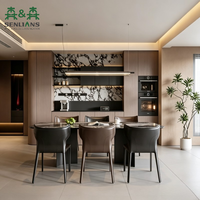 Meuble Bar Moderne en Bois avec Rangement Spacieux, Buffet d'Angle en Verre, Table d'Appoint pour Salon, Mobilier de Maison