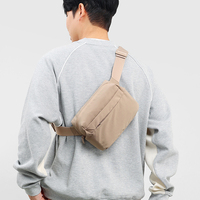 Sac banane de voyage premium à texture plissée, sac à bandoulière, pochette quotidienne multi-poches, sac de voyage, sac banane