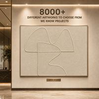 Cremebeige Organische Konturlinie Handgewebte Faser Minimalistische Wandkunst Goldrahmen Hotel Grand Lobby Akzentwand Maßanfertigung