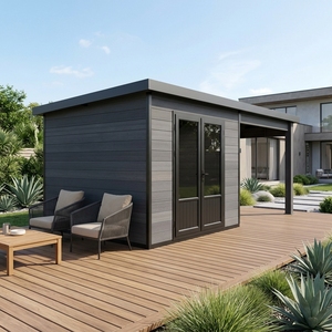 Abri de jardin modulaire préfabriqué série D en WPC avec fenêtres à température constante en verre pare-balles robuste - Product Image 1