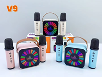 V9 Enceinte de karaoké avec microphone, haut-parleur Bluetooth pour fêtes en extérieur et soirées en famille