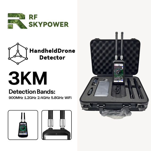 3KM Distance  Detector De Drones Wireless Command Coordination Full-area Protection Coverage Portable Handheld Drone Detector