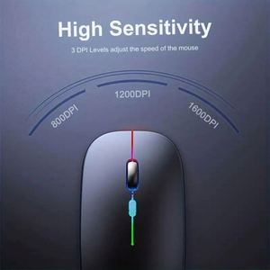 Souris sans fil silencieuse Bluetooth portable illuminée en ABS - Cadeau promotionnel pour les utilisateurs de bureaux, de jeux et d'ordinateurs portables - Product Image 2