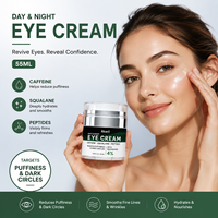 Crème pour les yeux Akaril 55ml, peptides de caféine, 4% de niacinamide, anti-poches, correcteur des cernes, anti-rides, hydratant