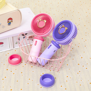 Portable Handheld <b>Fan</b> With <b>Stand</b> USB Rechargeable 5V DC Motor Button Control For Travel Desk Use - Product Image 4