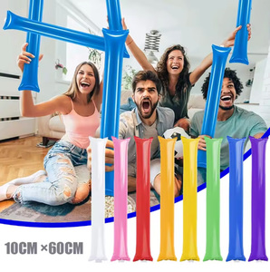 Bam Bam Inflatable Thunder Stick Clap Hands Thicken Plastic Hand Clappers Noise Maker Cheering Sticks for Sporting Events Cheer