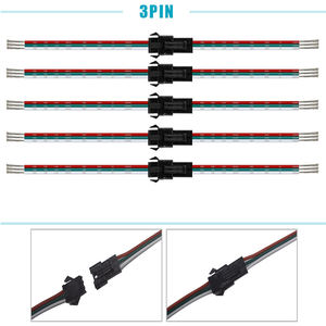 สายเชื่อมต่อแบบมีปลั๊กตัวผู้และตัวเมียแบบกำหนดสีเองได้ JST SM 2/3/4/5/6 พิน RGB สำหรับไฟ LED Strip - Product Image 6