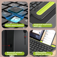LVKIDRON Mini inalámbrico silencioso para teclado Combo delgado portátil para Apple iPad iPhone Android Tablet y teléfono