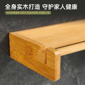 Wooden Wall Mounted <b>Paper</b> Towel Holder With Cling Film Storage For <b>Kitchen</b> Use Bamboo Pine Version - Product Image 3