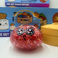 Jouet de décompression Squishy en pectine à rebond lent, en forme de boulette vapeur, avec poudre de paillettes, très populaire sur TikTok