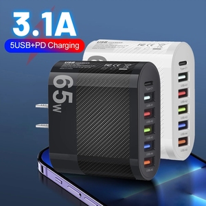 3.1A 5 porte caricatore USB PD adattatore di ricarica per Xiaomi <span class=keywords><strong>iPhone</strong></span> <span class=keywords><strong>13</strong></span> Samsung spina per cellulare ricarica QC 3.0 caricatore da parete - Product Image 1