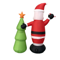 Décoration de Noël gonflable de 1,5 m, Père Noël et sapin de Noël avec LED, pour extérieur, jardin, fête de Noël